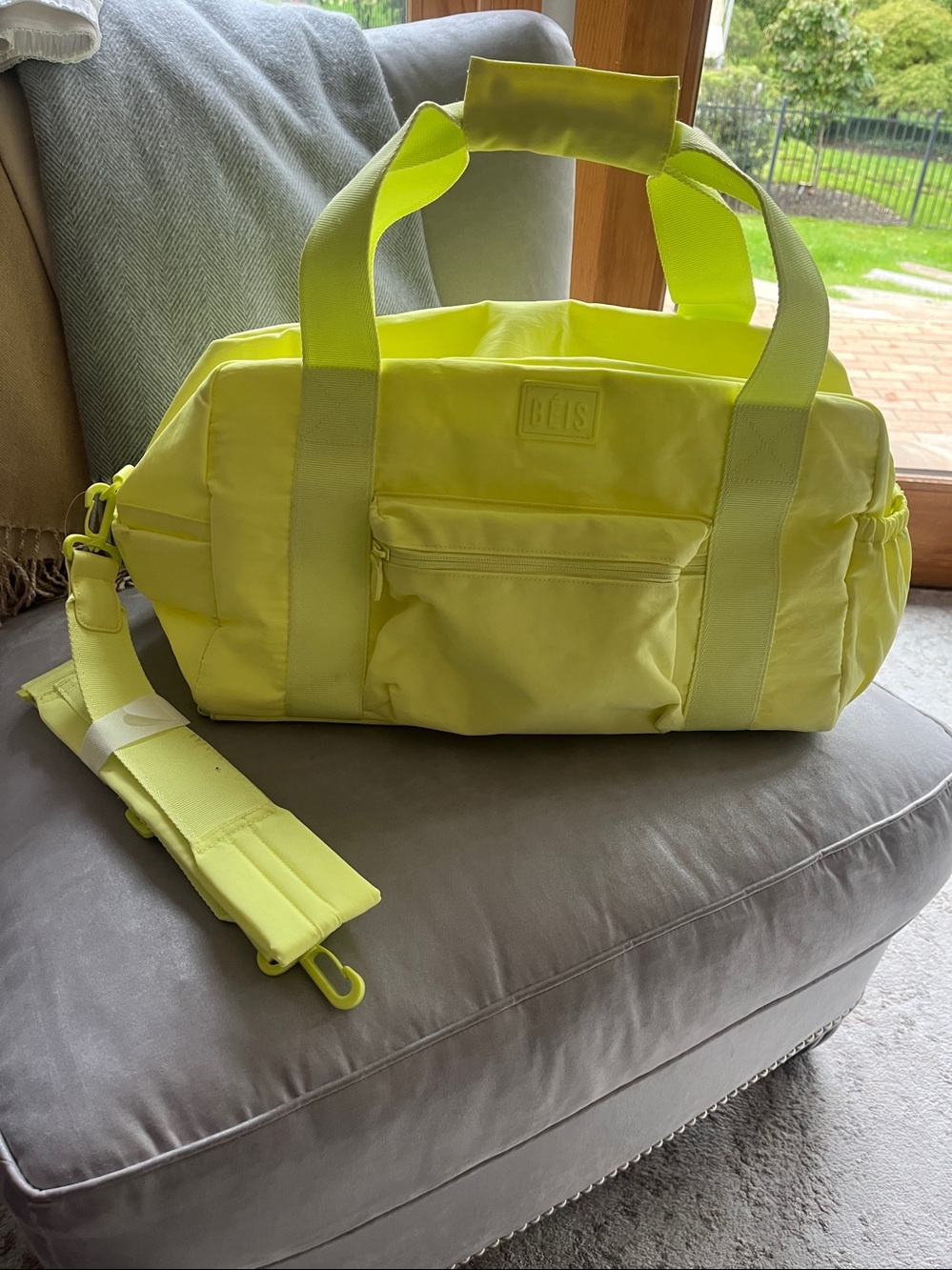 Beis Orginal Weekender Travel Duffle Bag Neon Yellow